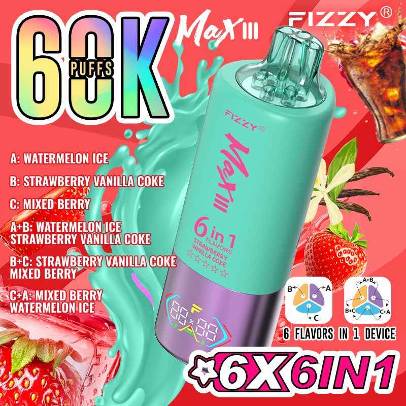 vapeablenova.com FIZZY Max III 60000 Puffs 6-in-1 Disposable: The Ultimate Vaping Revolution
