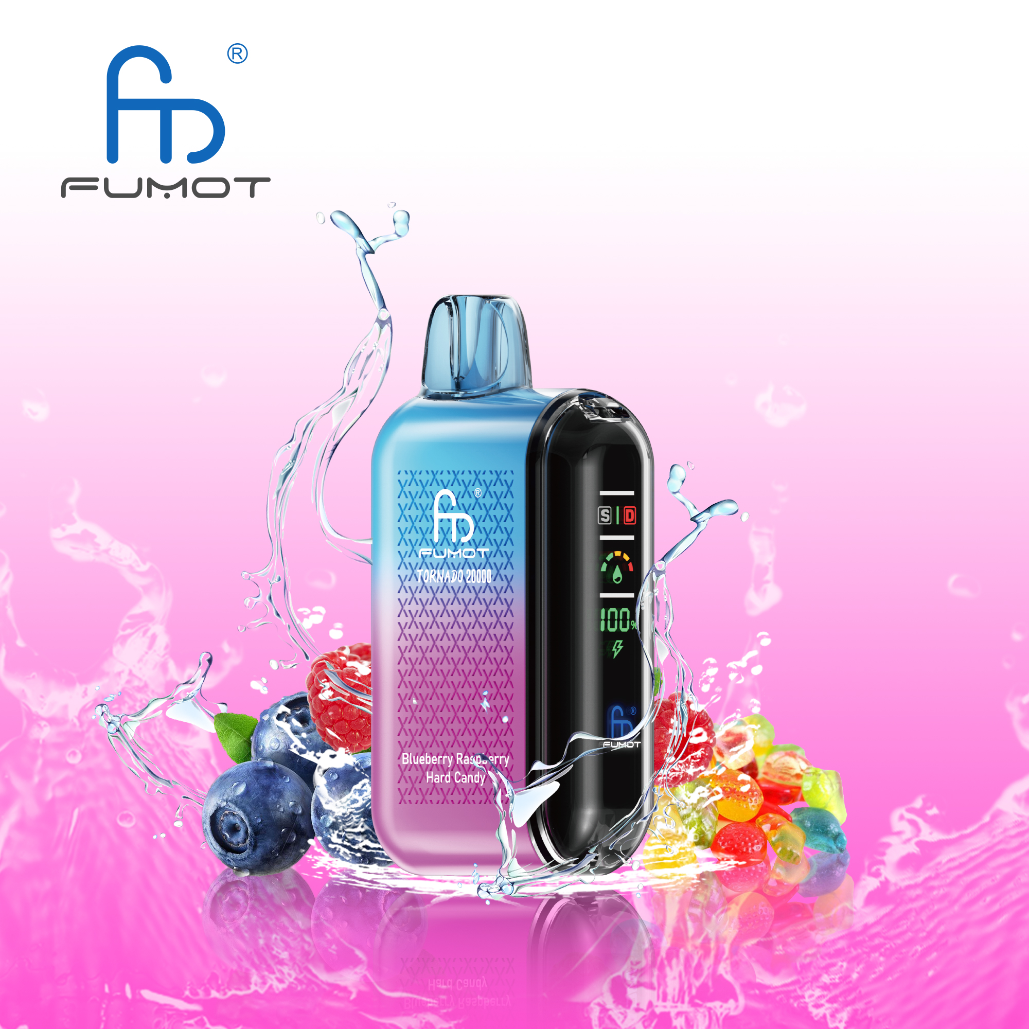 vapeablenova.com Randm Tornado 20K(20000) Puffs LCD Screen 28ML of E-liquid Metal Painting Craft Disposable Vape